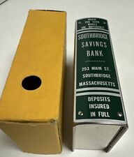 SOUTHBRIDGE SAVINGS BANK MA Standard Thrift Coin Book Bank, Box, No key picture