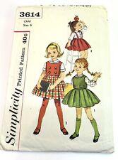 VTG 1950s/60s Simplicity Pattern 3614 Girls Blouse Top & Suspender Skirt Sz 6 picture