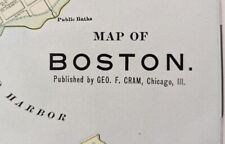 Vintage 1901 BOSTON MASSACHUSETTS Map 14