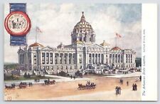 TUCK~Oilette~State Capitol~#2454~Arkansas~Little Rock~Busy Entrance~Wax Seal~Vtg picture