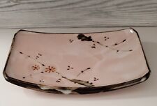 Vintage Japenese Porcelain Pink Cherry Blossom Decorative Dish  Trinket Japan picture