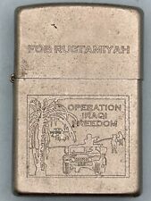 Vintage 2008 Operation Iraqi Freedom FOB Rustamiyah Chrome Zippo Lighter picture
