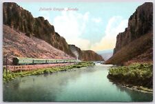 Postcard NV Palisade Canyon Nevada River Passenger Train Railroad Railway P8K picture