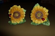 Fitz and Floyd Sunflower & Ladybug Salt and Pepper Shakers picture