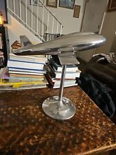 Vintage Metal Airplane Model On Stand Art Deco MCM Style picture