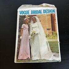 Vintage 1960s Vogue 2057 Mod A-Line Wedding Dress Bridal Sewing Pattern 12 CUT picture