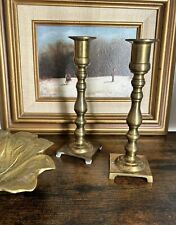 SOLID BRASS pair of CANDLESTICK Holders, 6.76”Tall picture