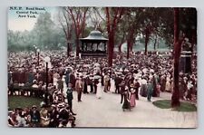 Postcard Crowds at Bandstand Central Park New York City NY, Antique H8 picture