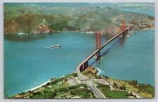 Aerial View of Golden Gate Bridge San Francisco California CA Postcard picture
