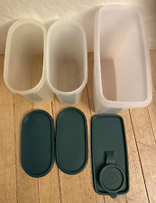 Tupperware Lot Modular Mate #3 Oval with Hunter Green Lid & Cereal Storer keeper picture