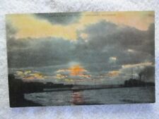 Antique Sunset After The Storm, Petoskey, Michigan Postcard 1912 picture