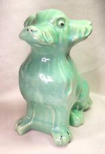 Weller Brush-McCoy 3 Headed Dog/Face Green Pottery Planter RARE 1940s PATENTED picture