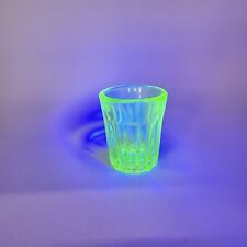 Vintage Green Uranium Vaseline Shot Glass Glows picture
