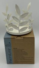 Partylite P91545 Antiqued Leaf Jar Holder Candle Holder White New In Box picture