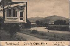 Postcard Howe's Coffee Shop Restaurant Fountain Service Rutland VT  picture