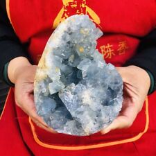 3.98LB Natural Beautiful Blue Celestite Crystal Geode Cave Mineral Specimen 288 picture