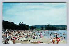 Bedford PA-Pennsylvania, Beach At Shawnee State Park, Vintage c1956 Postcard picture