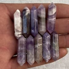10pcs Natural dreamy Amethyst Obelisk Quartz Crystal Wand Double Point Healing picture