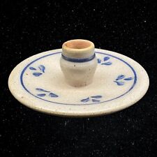 Rockdale Union Stoneware TAPER CANDLE Candlestick Holder Salt Glazed Pottery 5”W picture