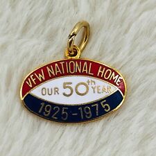 Vtg 1975 VFW National Home Enamel Member Pendant Charm 50th Anniversary picture