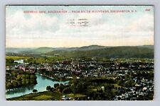 Binghamton NY- New York, Aerial Of Town Area, Antique, Vintage c1910 Postcard picture