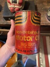 1970s Rare Old Vintage WALMART MOTOR OIL CAN BENTONVILLE ARKANSAS MADE IN USA picture