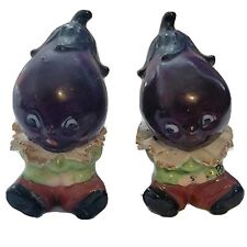 Vintage Anthropomorphic Eggplant Salt and Pepper Shakers 2.5