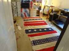 Vintage Cotton  CLOTH FLAG BANNER Parade American Flag USA Lot of 6 picture