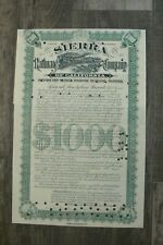 RARE 1897 California Sierra Railroad Stock / Bond Certificate  picture