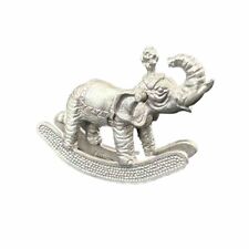Vintage Spoontiques Pewter Elephant Circus Rocking Horse Mini Figurine PP551 picture