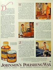 Johnson's Polishing Wax ad original Antique 1928 Vintage advertisement picture