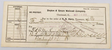 Antique May 1913 Dayton & Union Railroad Company Cancelled Check picture