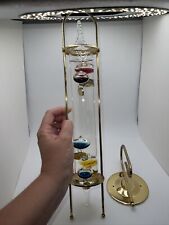 Vintage Galileo Colorful Floating Glass Wall Mounted Or Hanging Thermometer picture