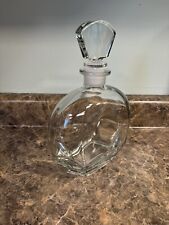 Vintage Italian Heavy Clear Glass Decanter Carafe with Stopper picture