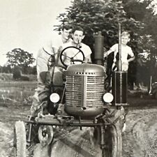 VINTAGE PHOTO Family Riding, Farmall Tractor Man With Pipe Original Snapshot picture