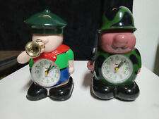 Two Vintage 80's Soldier and Bugle Boy Alarm Clocks Tested Working picture