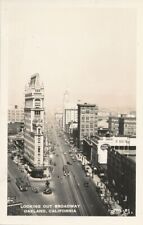 OAKLAND CA - Looking Out Broadway Real Photo Postcard rppc picture