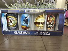 The Polar Express 4 Pack 16oz Pint Drinking Water Collectible Christmas Glasses picture