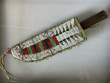 RARE Authentic American Plains Indian Beaded Knife Sheath 1800s Sioux Lakota picture