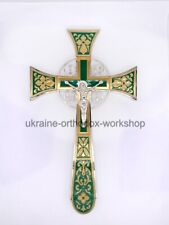 Maltese Сross With Enamel And Silver Plating Green and Yellow picture
