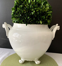 Antique French White Porcelain Cache Pot Planter Jardiniere Huge picture