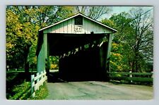 Boston Township OH-Ohio, Everett Road Covered Bridge, Outside, Vintage Postcard picture