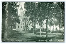c1910's Park School Campus Building Students Trees Columbus Kansas KS Postcard picture