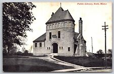 Postcard Public Library, Bath, Maine 1918 V102 picture