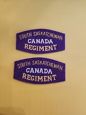 Pair South Saskatchewan Regiment Canada Cloth Shoulder Army picture