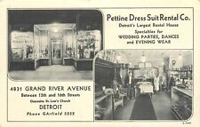 c1930s Pettine Dress Suit Rental Company, Detroit, Michigan Postcard VERY RARE picture