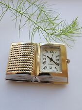 Miniature Desk Clock Book/Novelty/Quartz/Silver/Working picture