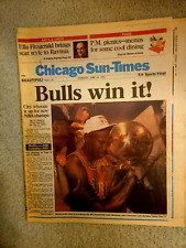 Chicago Bulls Chicago Sun-Times First Championship Paper JUNE 13, 1991 PARTIAL picture