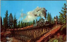 Log Train On Trestle, Train, Transportation, Vintage Postcard picture
