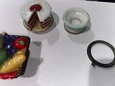 Cooking Club America PHB Porcelain Trinket Box Cake On Pedestal And Fruit picture
